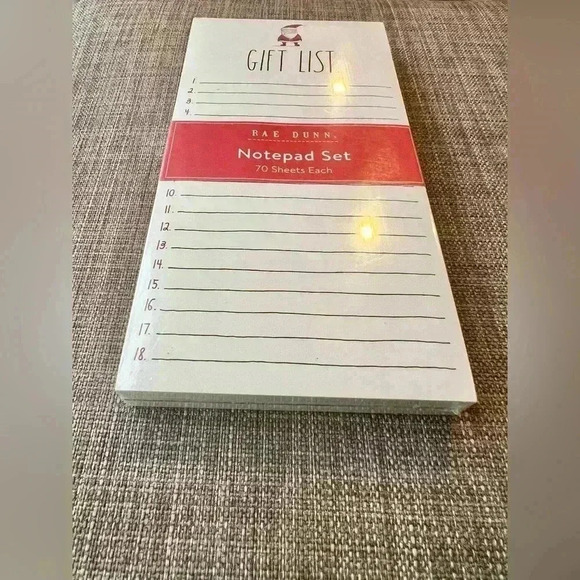 NEW SET of 2 Rae Dunn Holiday Notepads One GIFTLIST pad & One CHECKLIST list pad - Picture 5 of 10